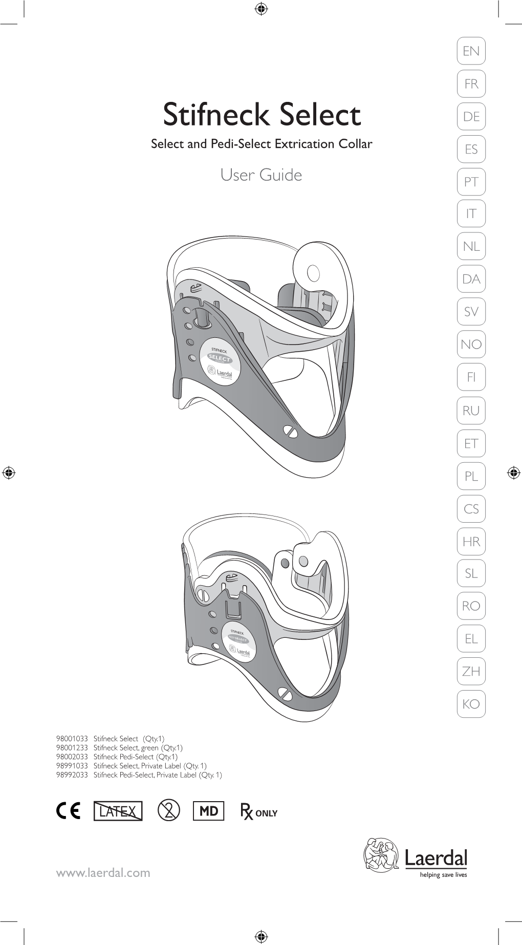 Page 1 W E Stifneck Select B Select and Pedi-Select Extrication Collar E