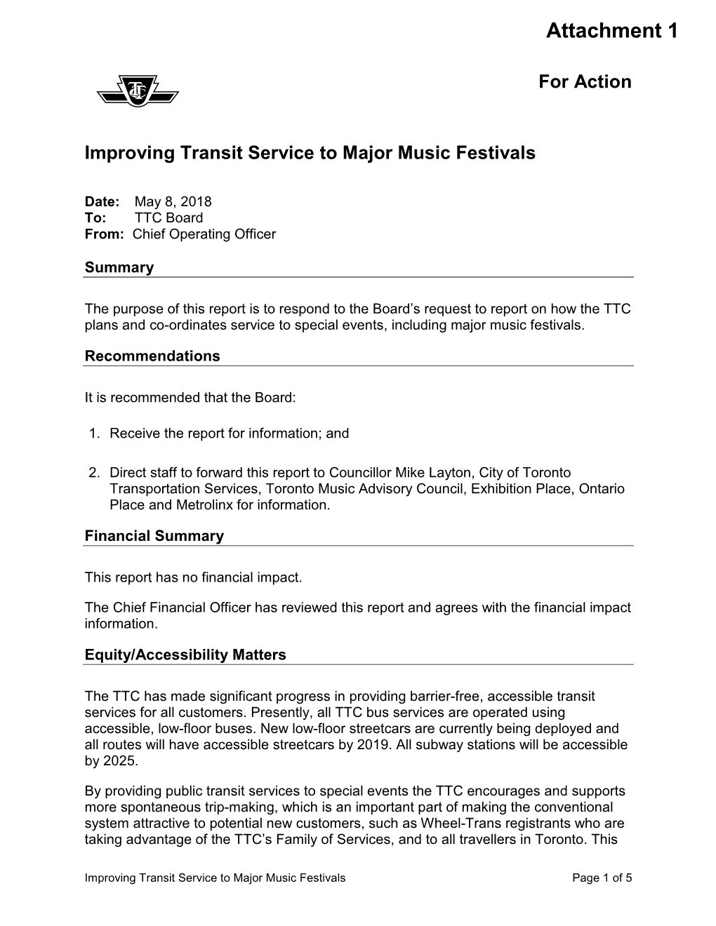 Improving Transit Service Options to Major Music Festivals