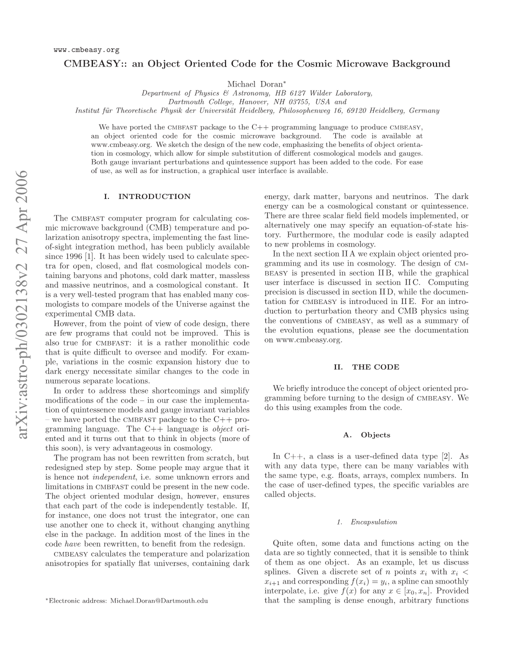 CMBEASY:: an Object Oriented Code for the Cosmic Microwave