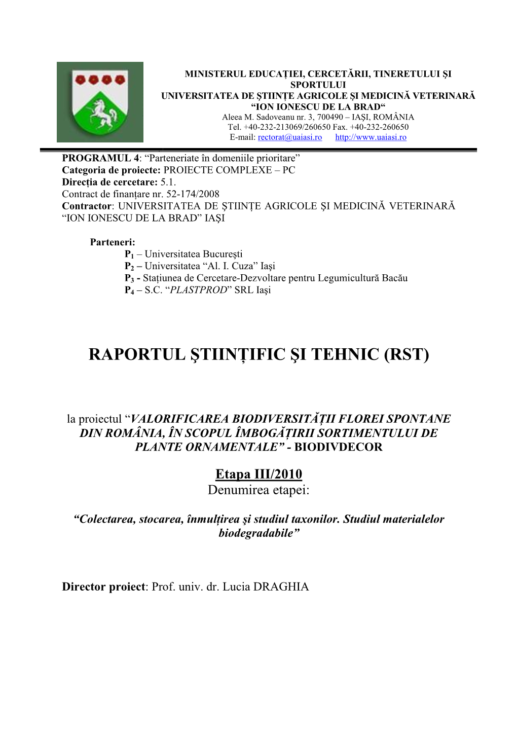 Raport Stiintific Si Tehnic 2010.Pdf