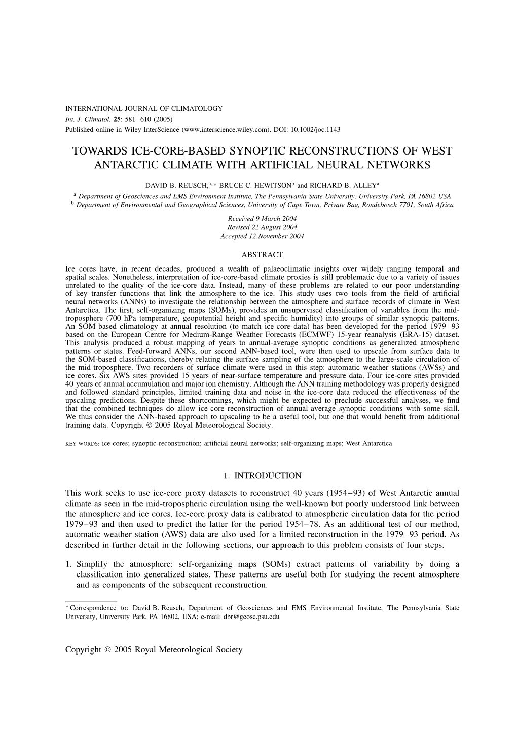 Towards Ice-Core-Based Synoptic Reconstructions of West Antarctic Climate with Artificial Neural Networks