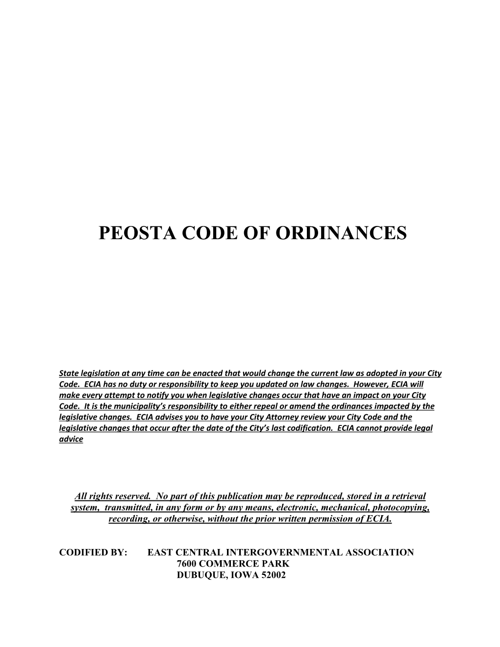 Code of Ordinances