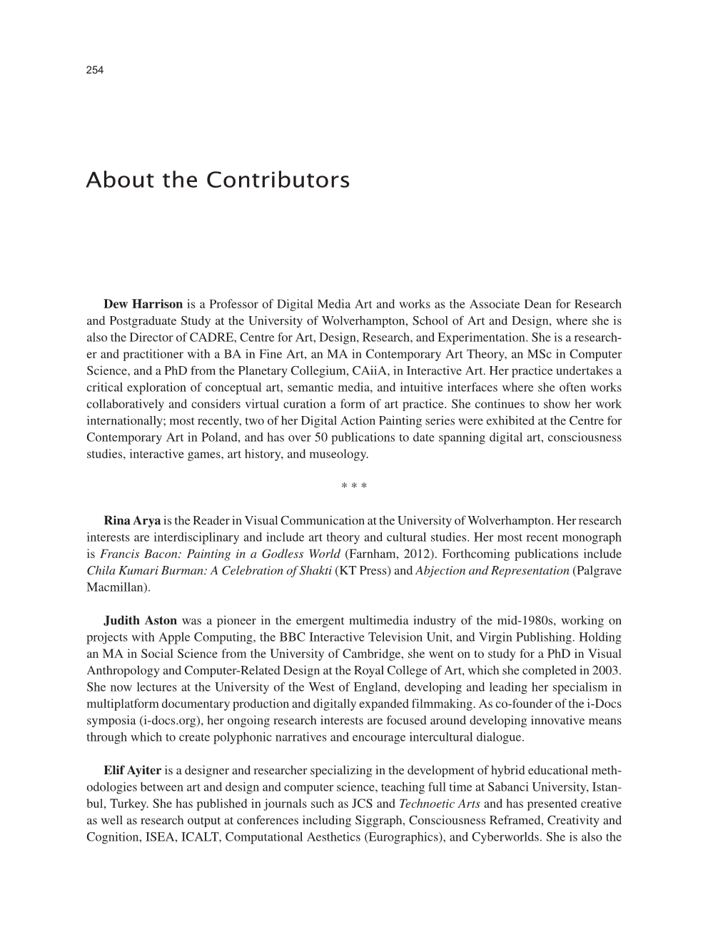 About the Contributors