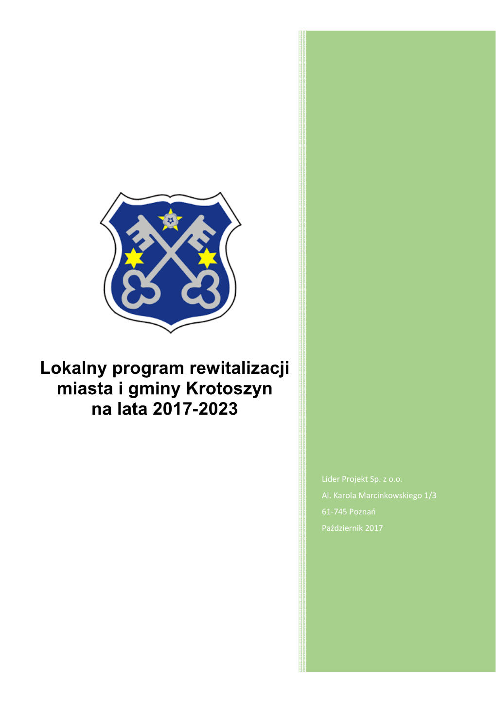 Lokalny Program Rewitalizacji Miasta I Gminy Krotoszyn Na Lata 2017-2023