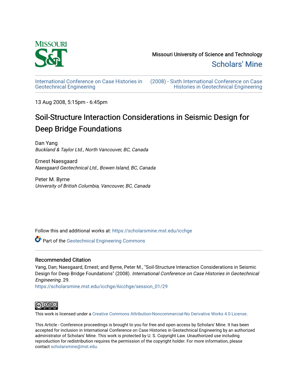 Soil-Structure Interaction Considerations in Seismic Design for Deep Bridge Foundations