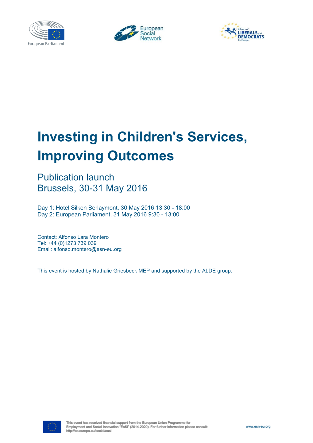Investing in Children's Services, Improving Outcomes