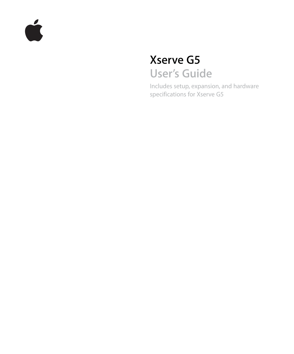 Xserve G5 User's Guide (Manual)