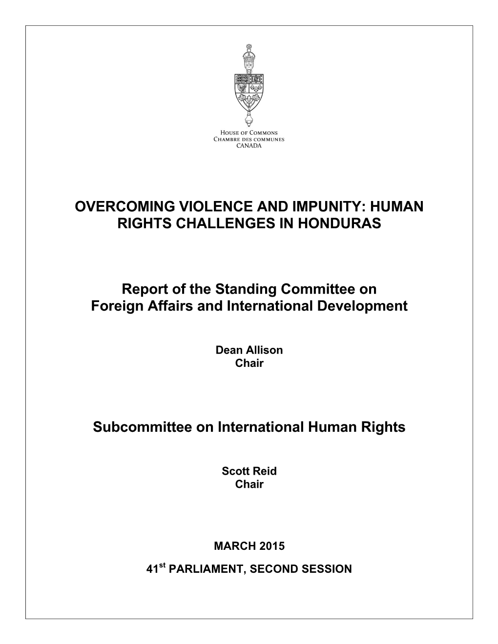 Overcoming Violence and Impunity: Human Rights Challenges in Honduras