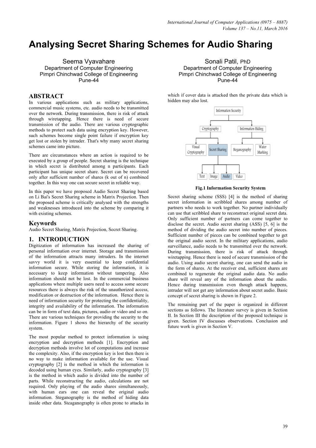 Analysing Secret Sharing Schemes for Audio Sharing