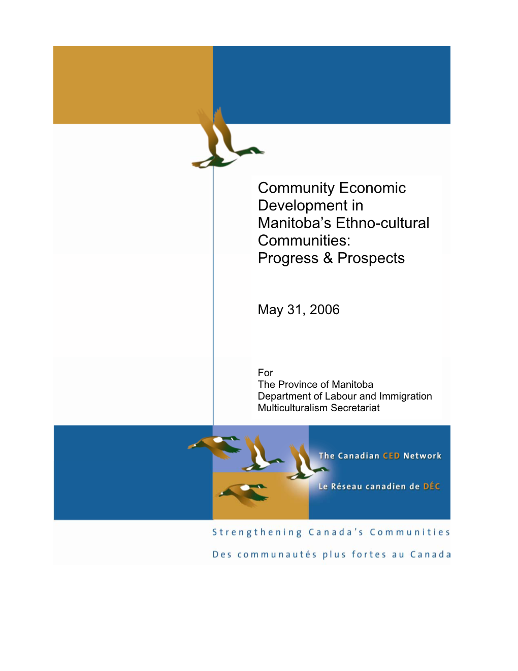 Community Economic Development in Manitoba's Ethno-Cultural Communities