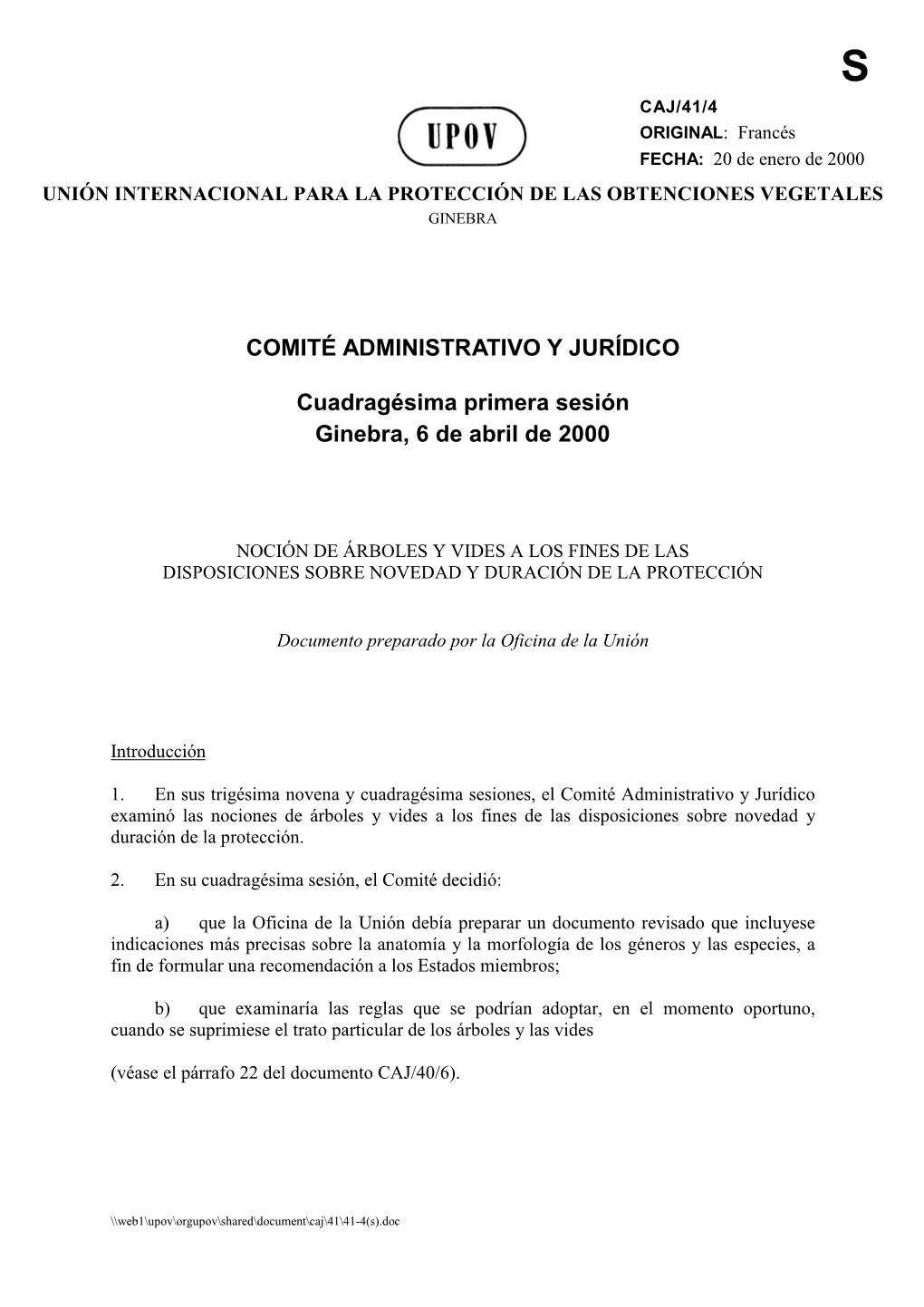 COMITÉ ADMINISTRATIVO Y JURÍDICO Cuadragésima