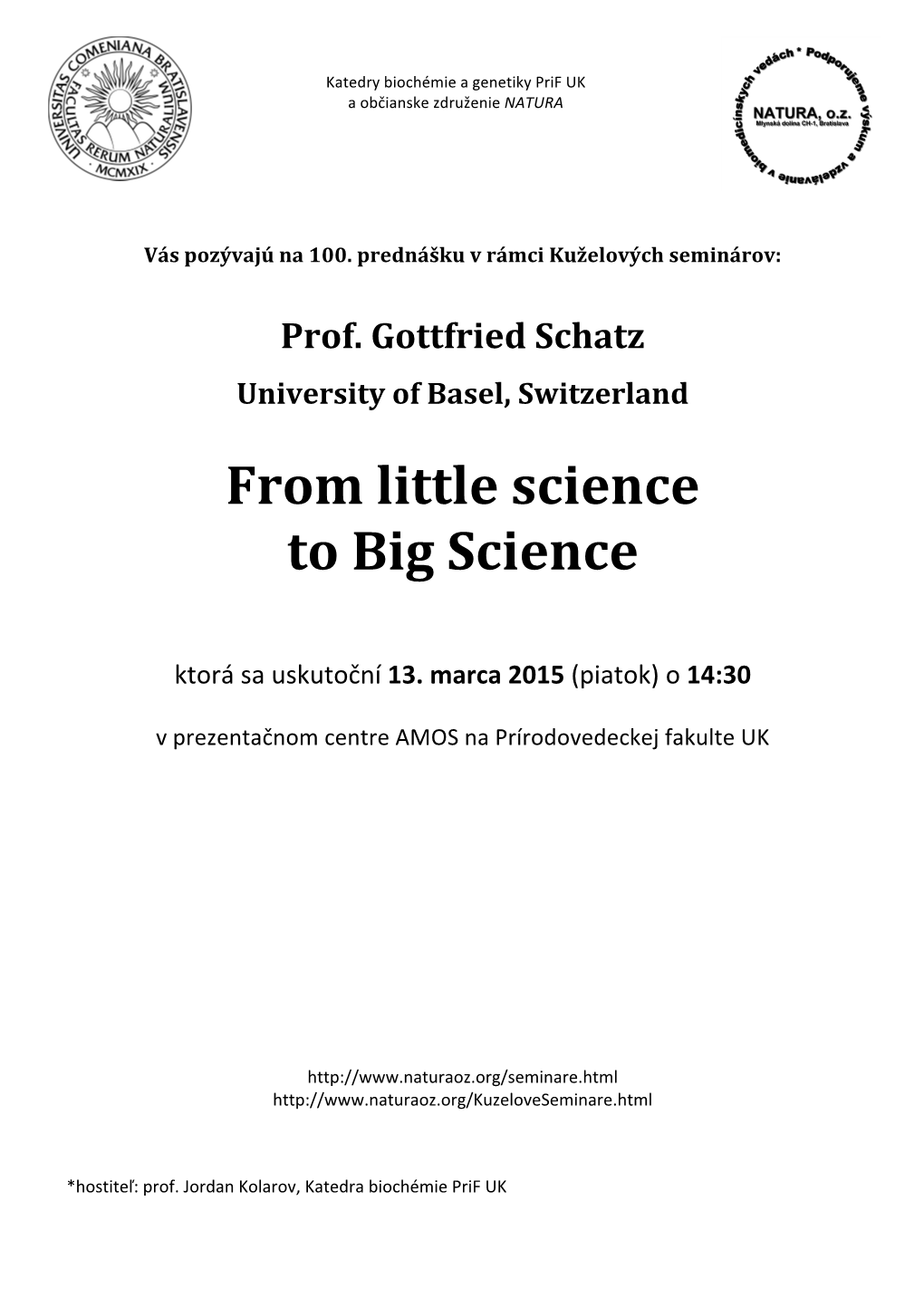 Prof. Gottfried Schatz