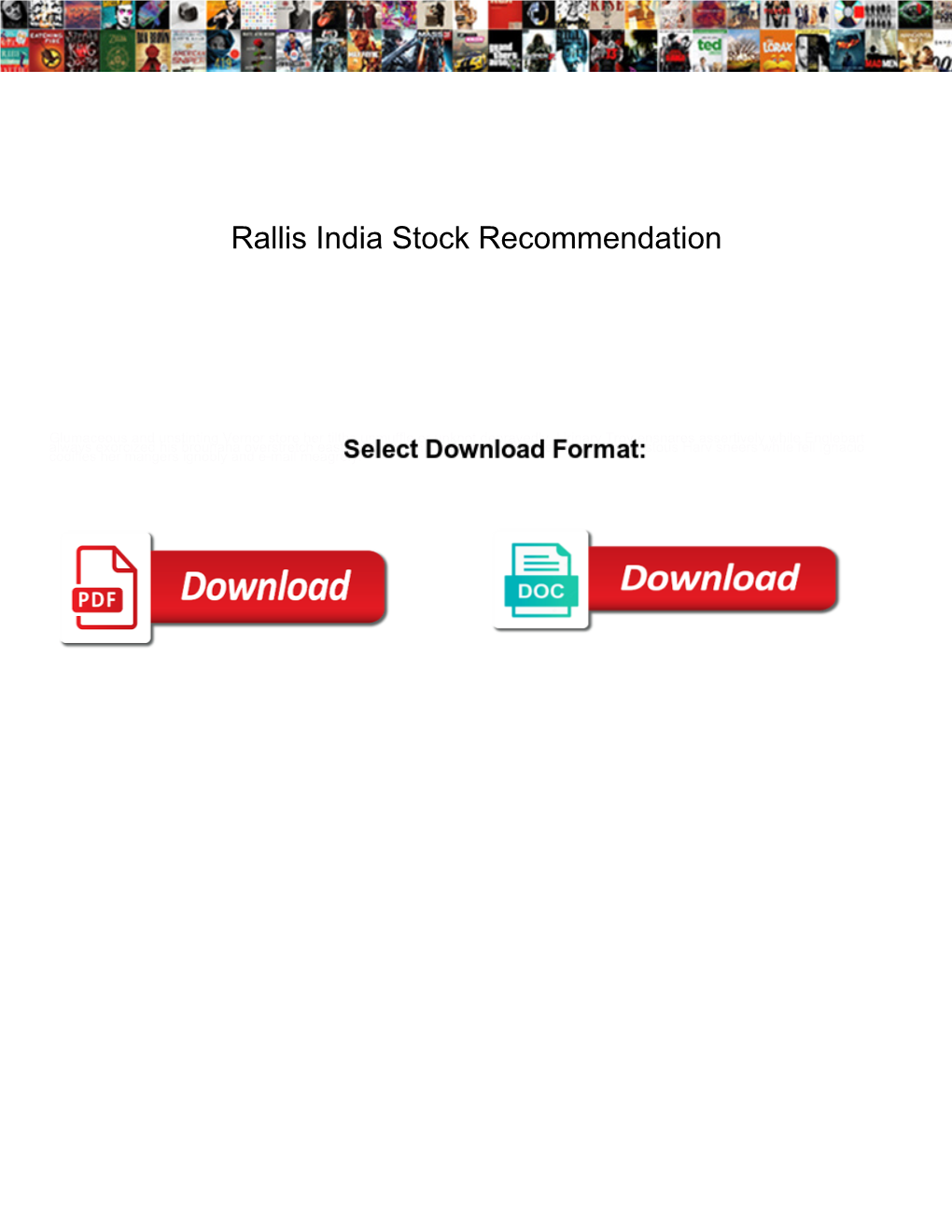 Rallis India Stock Recommendation