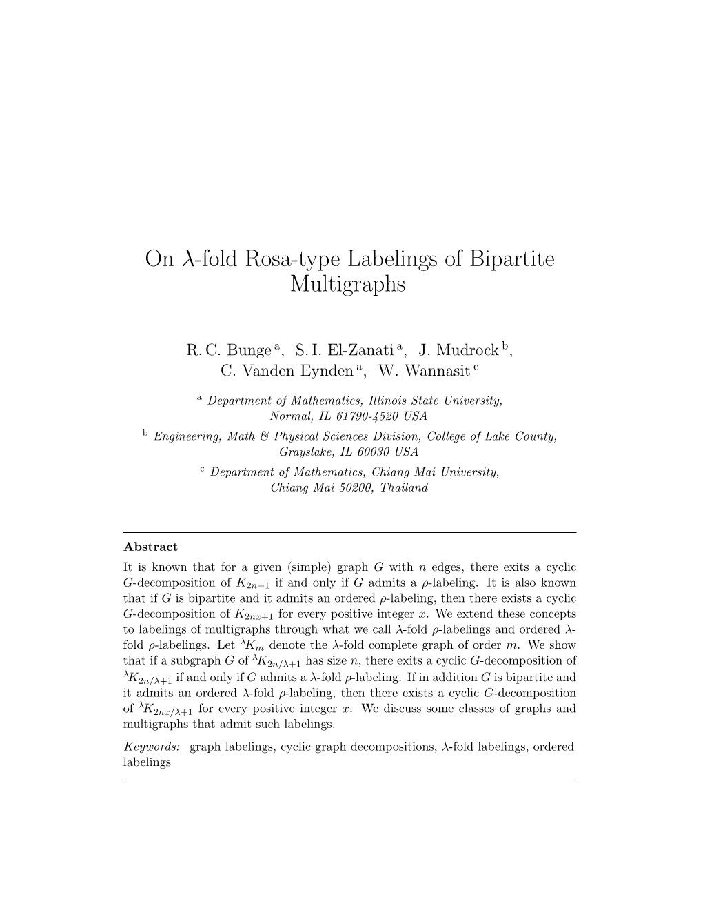 On Λ-Fold Rosa-Type Labelings of Bipartite Multigraphs