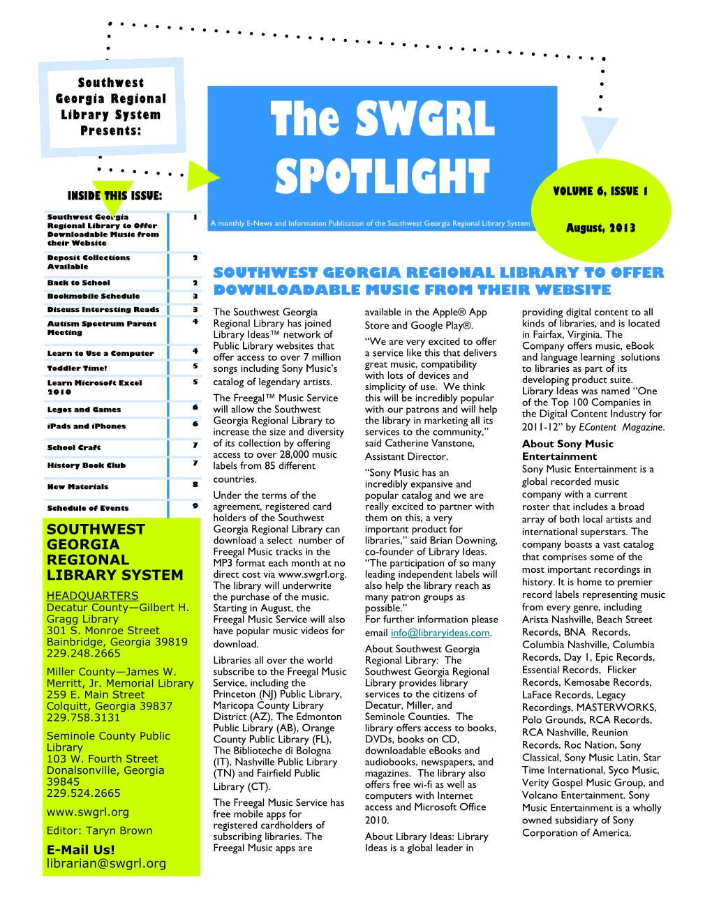 THE SWGRL SPOTLIGHT VOLUME 6, ISSUE 1 Page 6