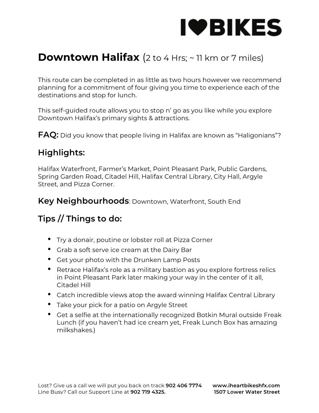 Downtown Halifax (2 to 4 Hrs; ~ 11 Km Or 7 Miles)