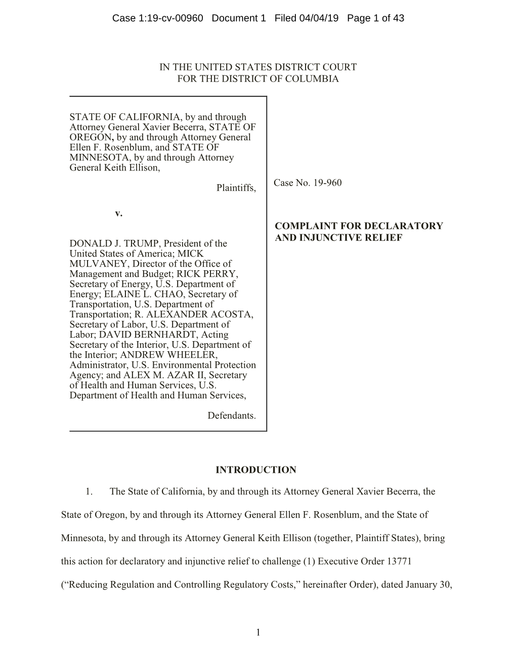 Case 1:19-Cv-00960 Document 1 Filed 04/04/19 Page 1 of 43