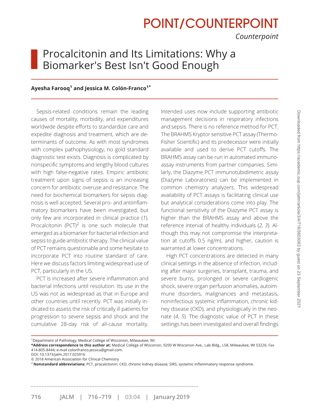 Procalcitonin and Its Limitations: Why a Biomarker's Best Isn't Good Enough