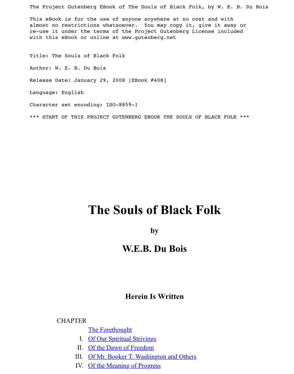 The Souls of Black Folk, by W