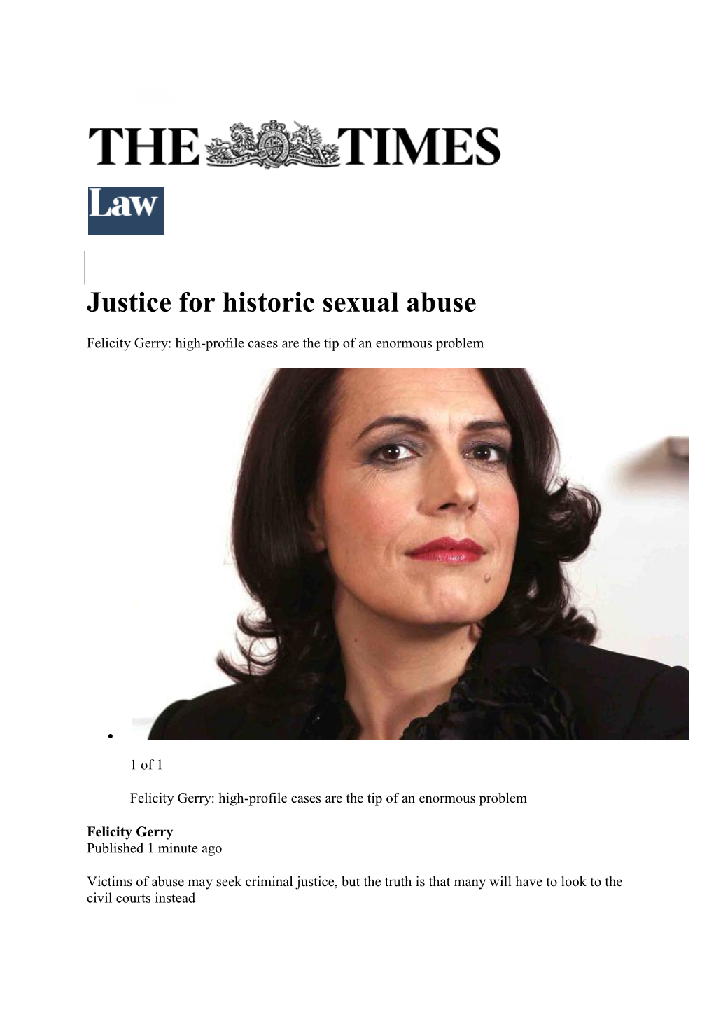 Justice for Historic Sexual Abuse