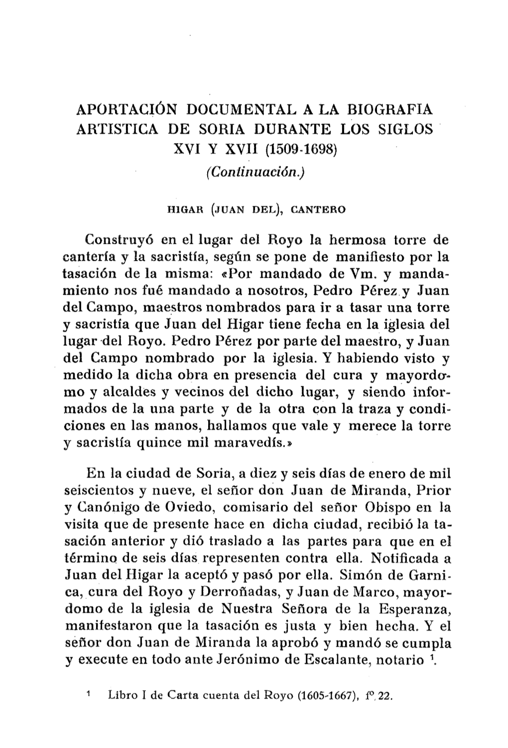 Pdf Aportación Documental a La Biografía Artística De Soria Durante Los Siglos XVI Y XVII