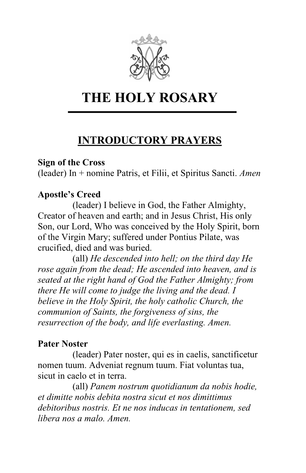 The Holy Rosary