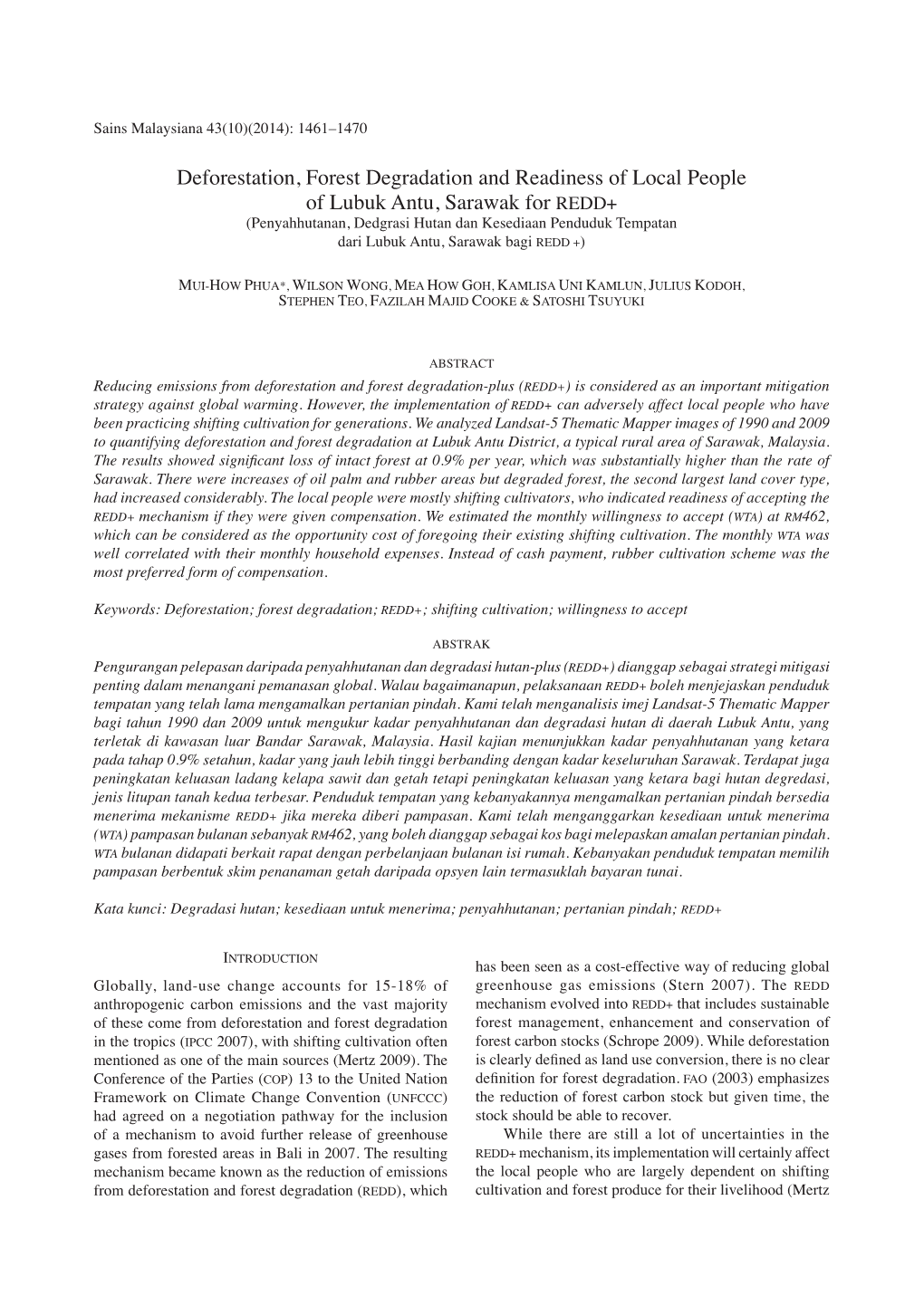 Deforestation, Forest Degradation and Readiness of Local People Of