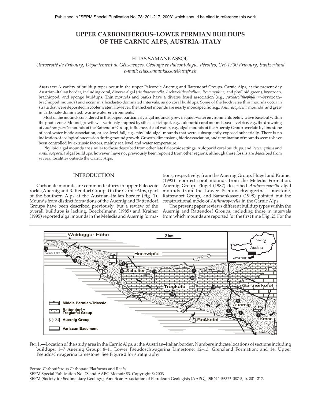 Upper Carboniferous–Lower Permian Buildups of the Carnic Alps, Austria–Italy 201 Upper Carboniferous–Lower Permian Buildups of the Carnic Alps, Austria–Italy