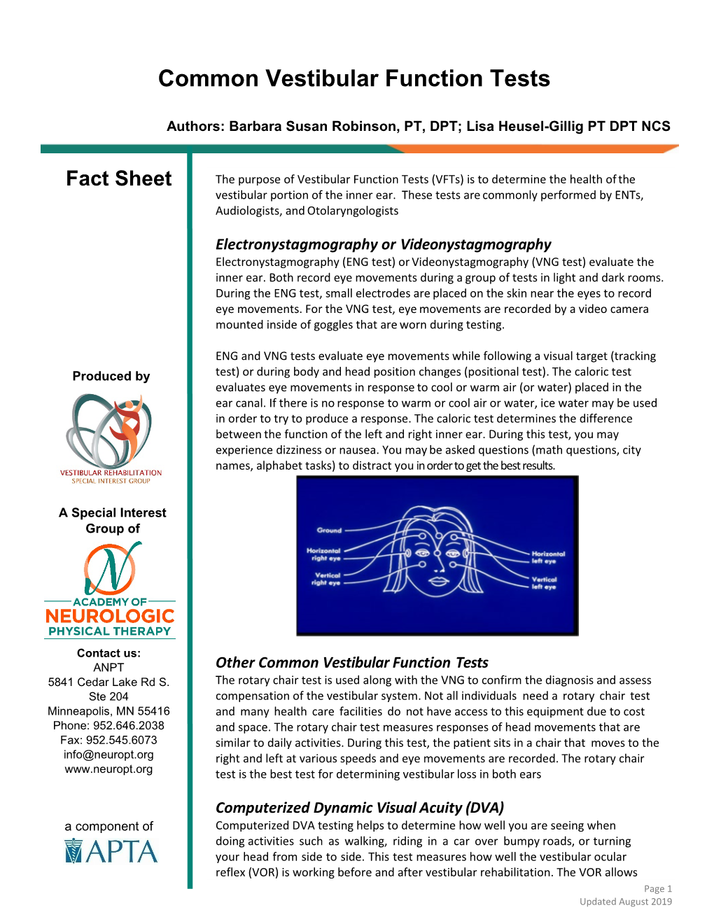 Common Vestibular Function Tests