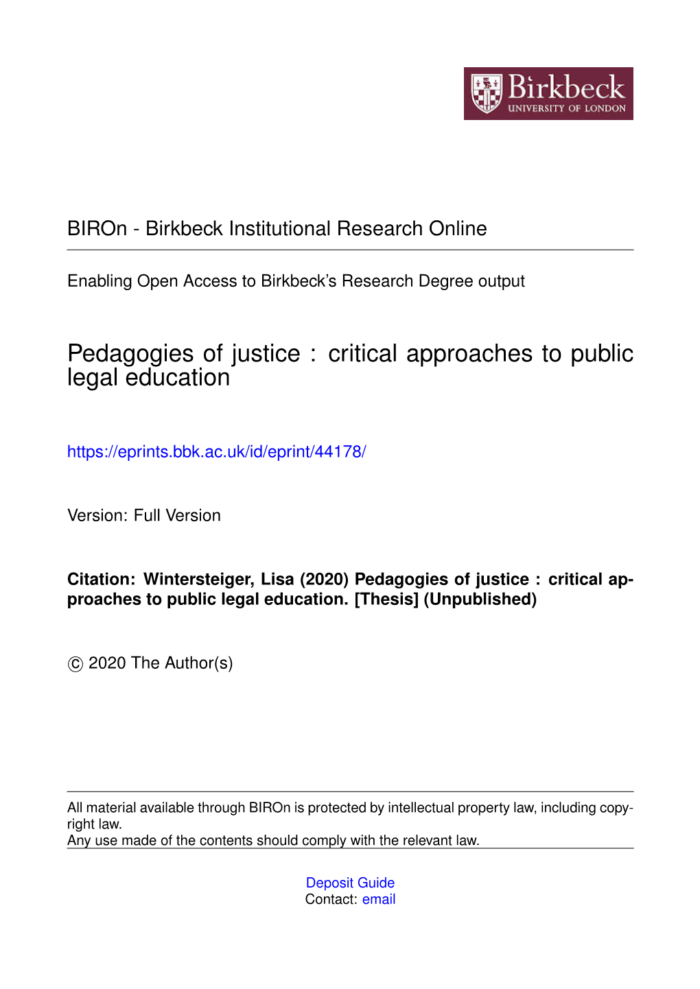 Pedagogies of Justice : Critical Approaches to Public Legal Education