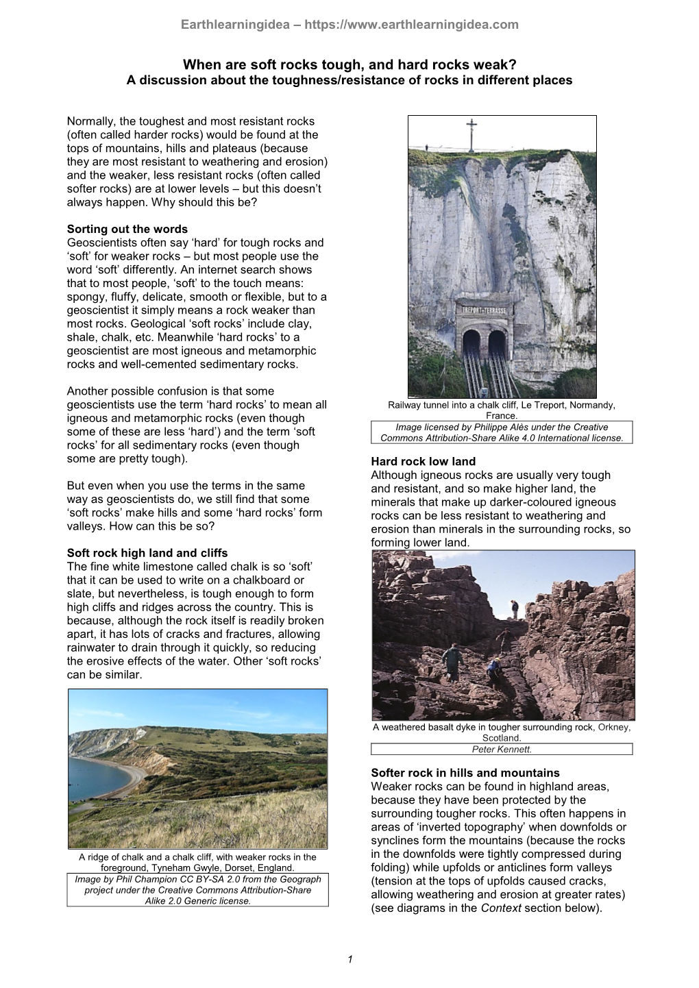 When Are Soft Rocks Tough, and Hard Rocks Weak? a Discussion About the Toughness/Resistance of Rocks in Different Places