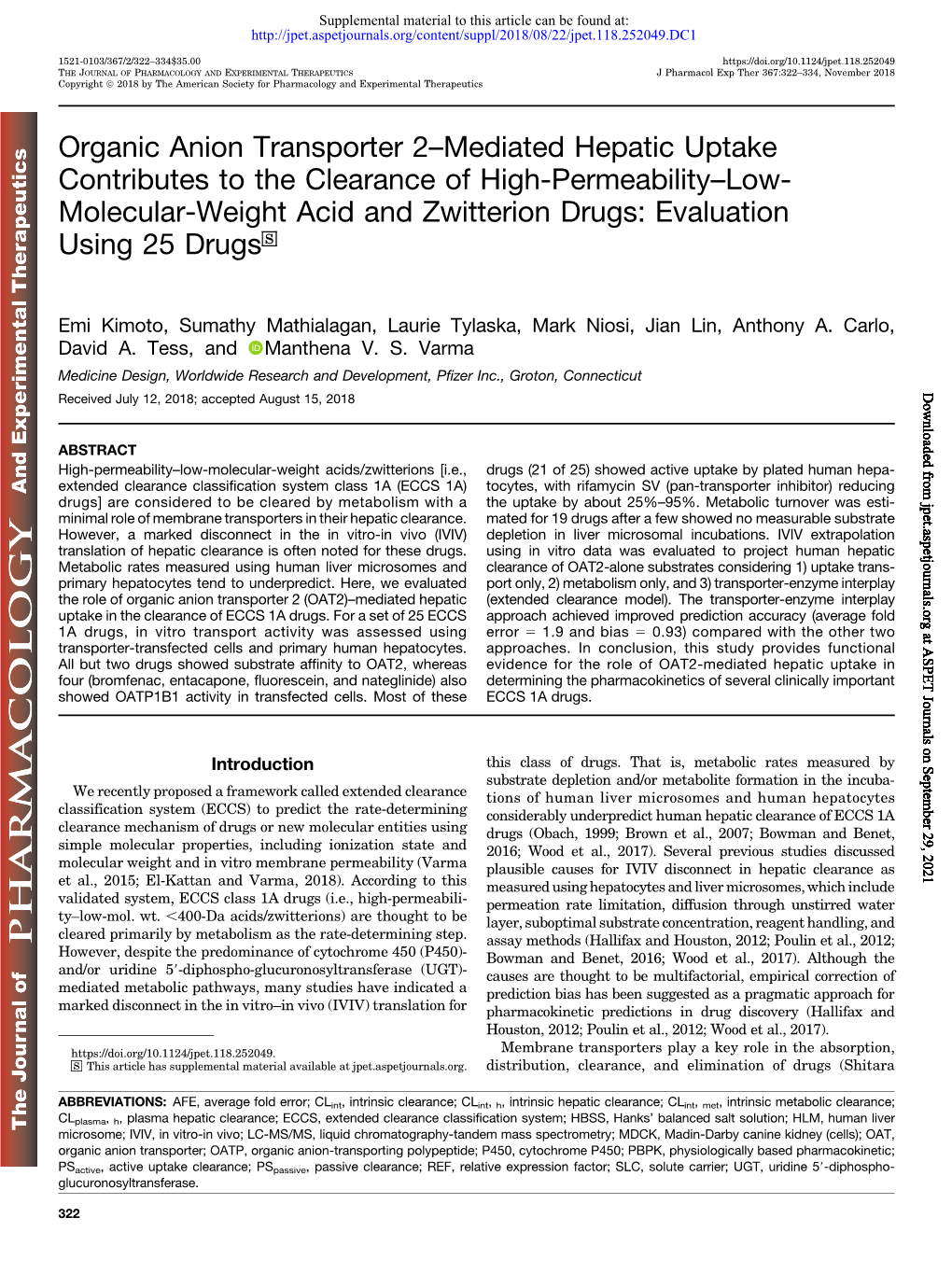 Organic Anion Transporter 2–Mediated Hepatic Uptake