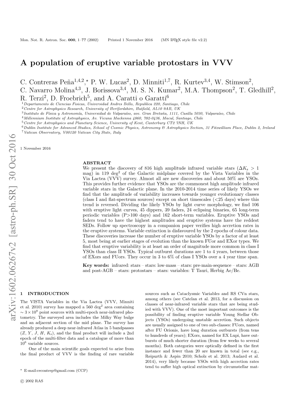 A Population of Eruptive Variable Protostars in VVV