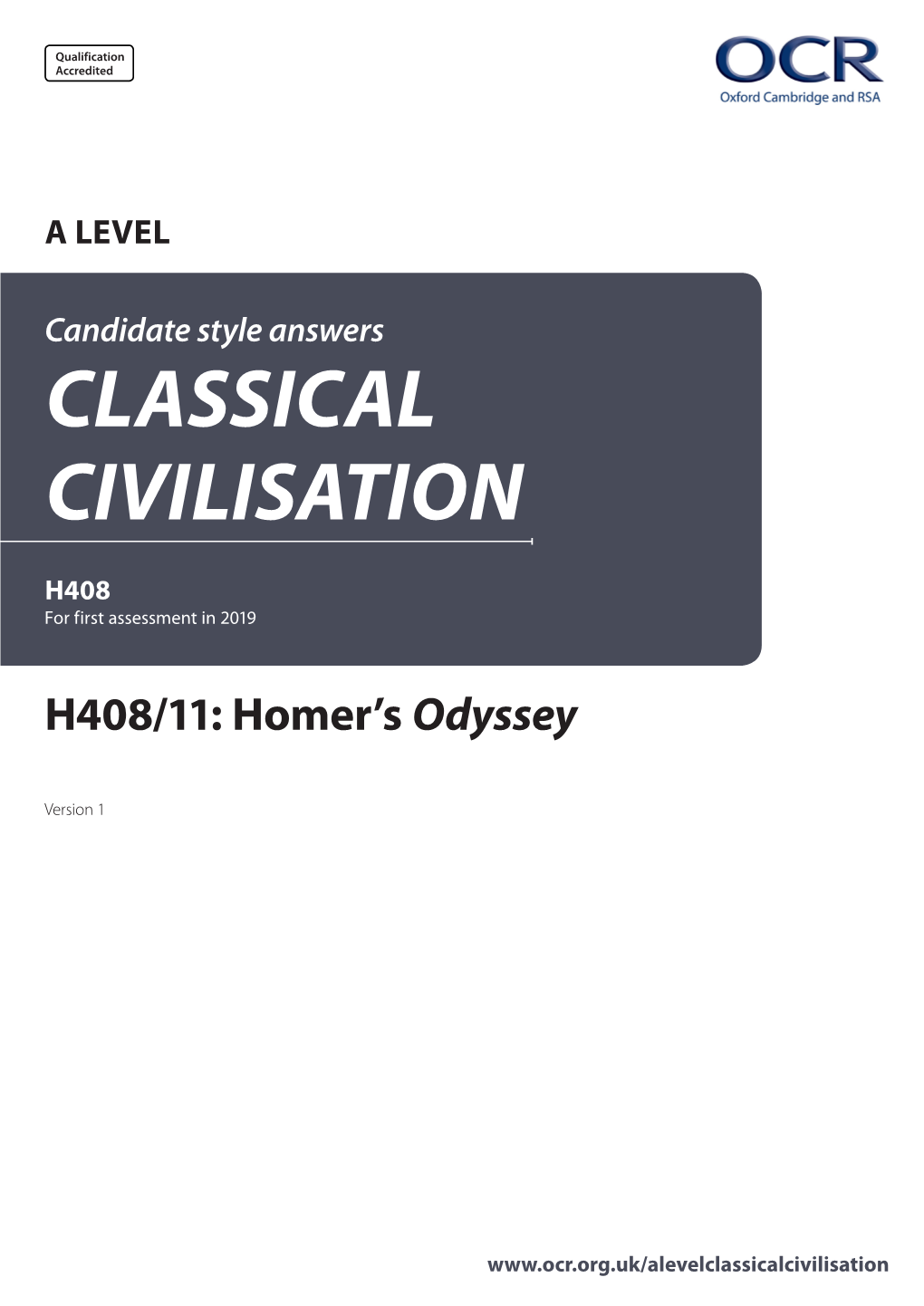 A Level Classical Civilisation Candidate Style Answers