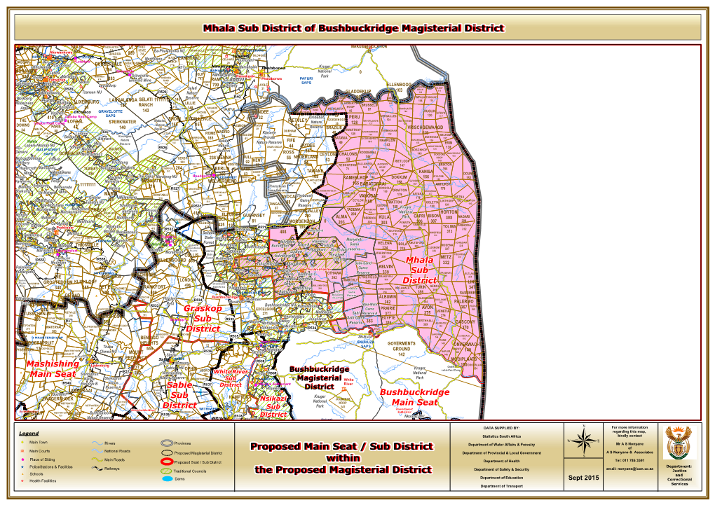 Proposed Main Seat / Sub District Within The