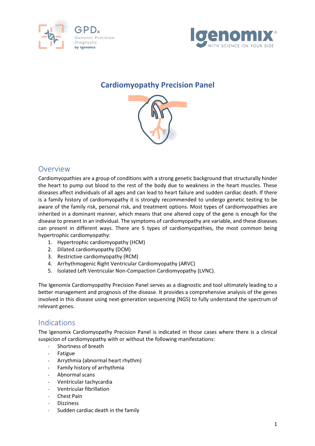 Cardiomyopathy Precision Panel Overview Indications