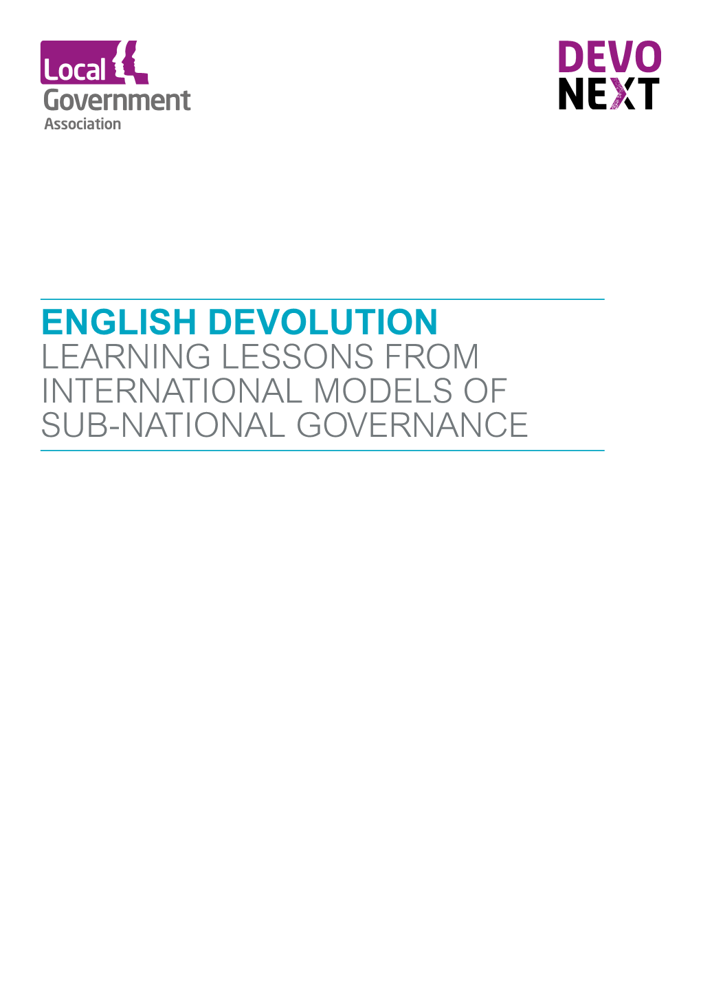 English Devolution: Learning Lessons from International Models of Sub