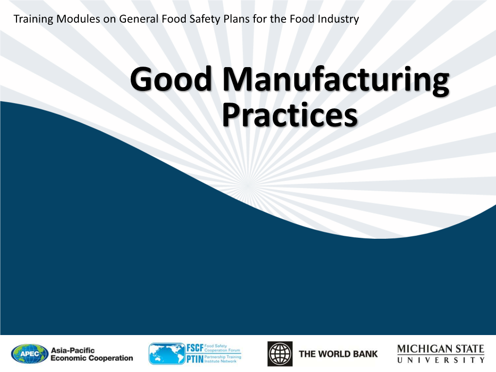 Good Manufacturing Practices