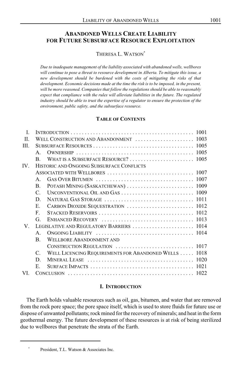 1001 Abandoned Wells Create Liability