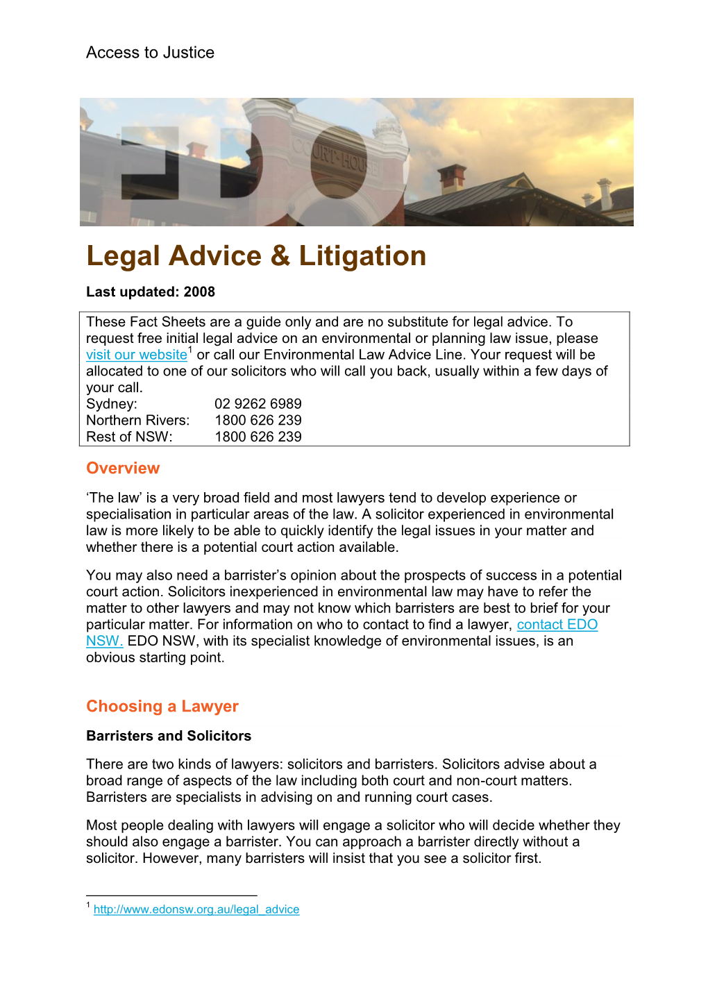 Legal Advice & Litigation