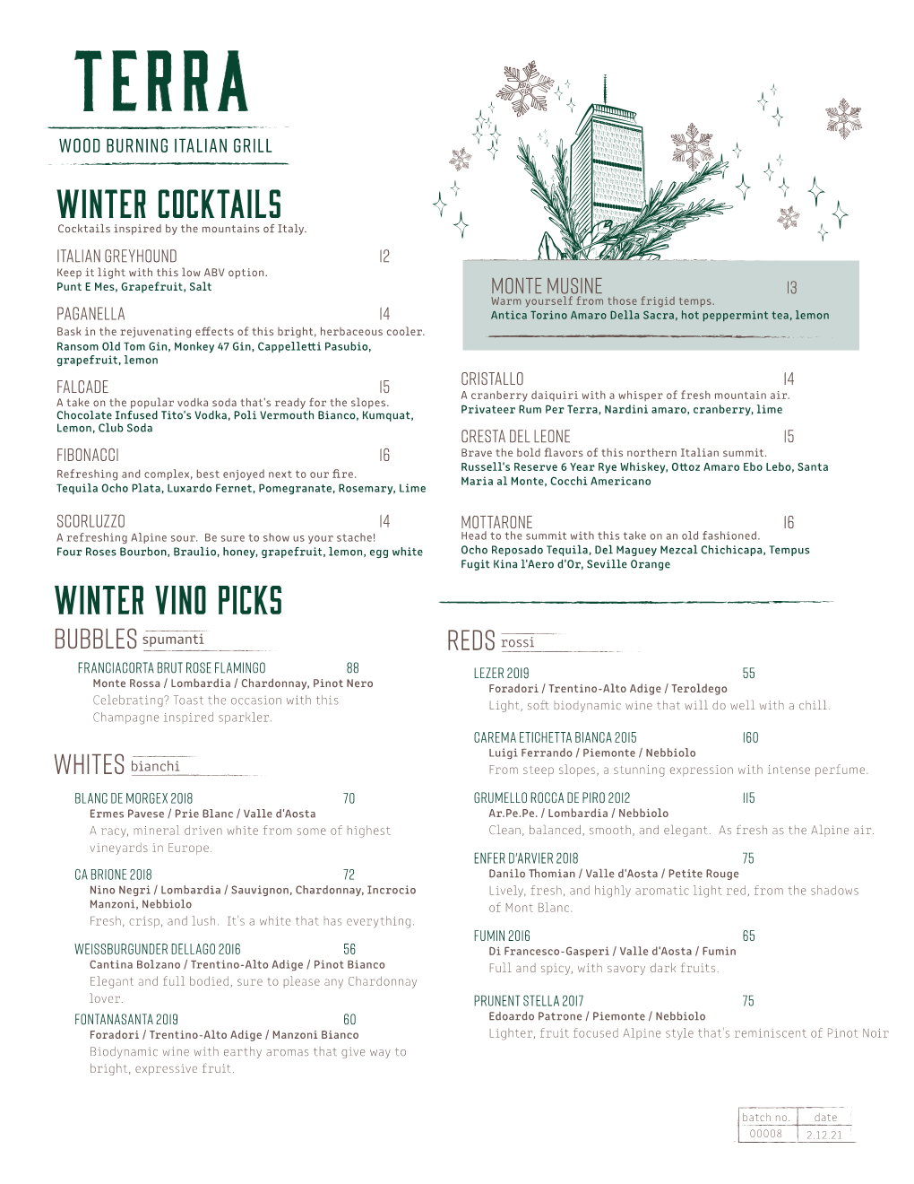 WINTER COCKTAILS WINTER Vino Picks