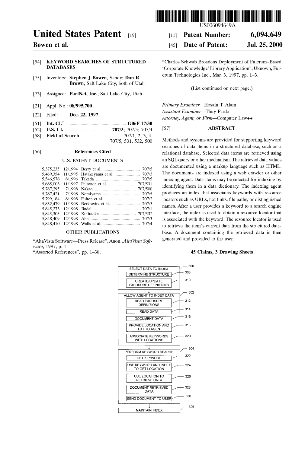 United States Patent (19) 11 Patent Number: 6,094,649 Bowen Et Al