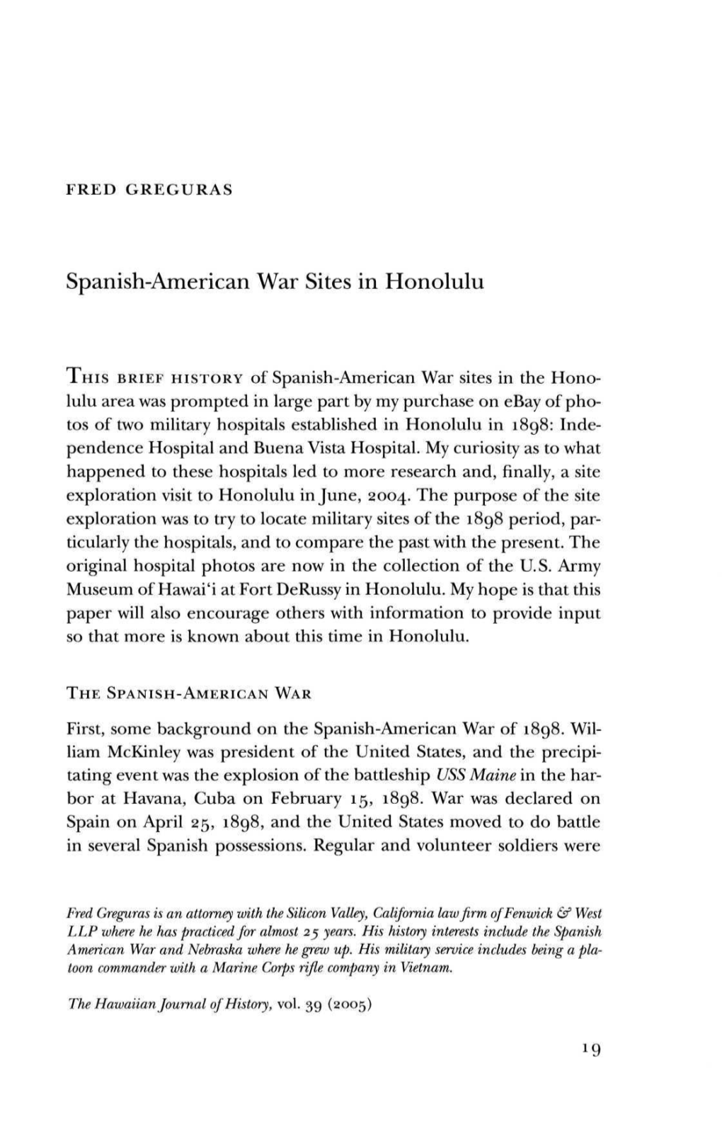 Spanish-American War Sites in Honolulu