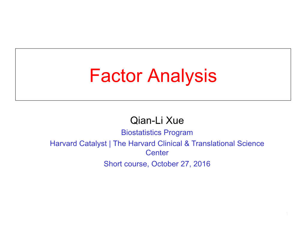 Factor Analysis