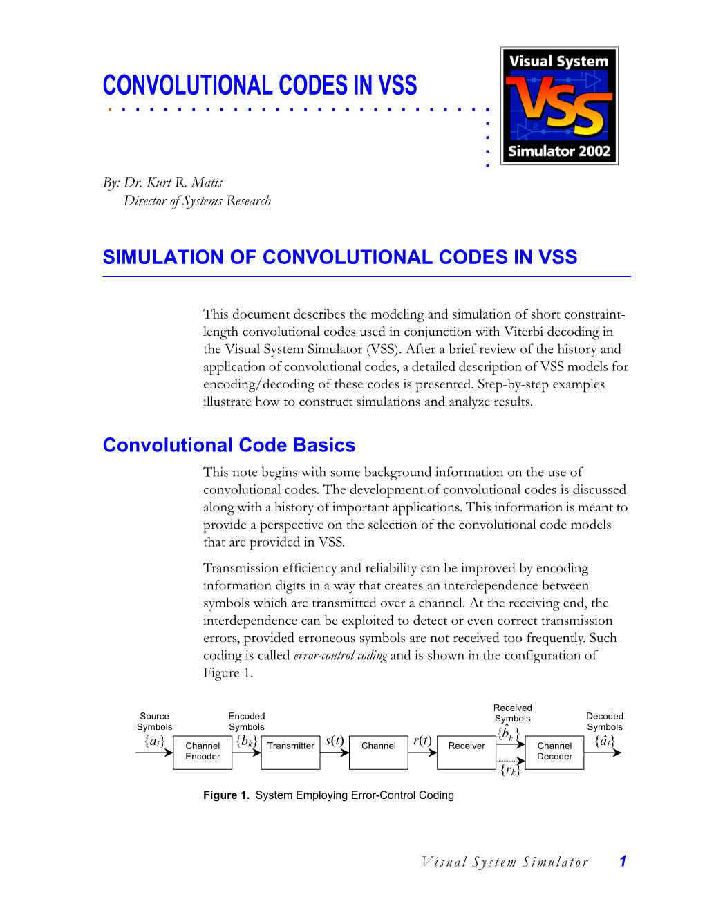 Convolutional Codes in Vss