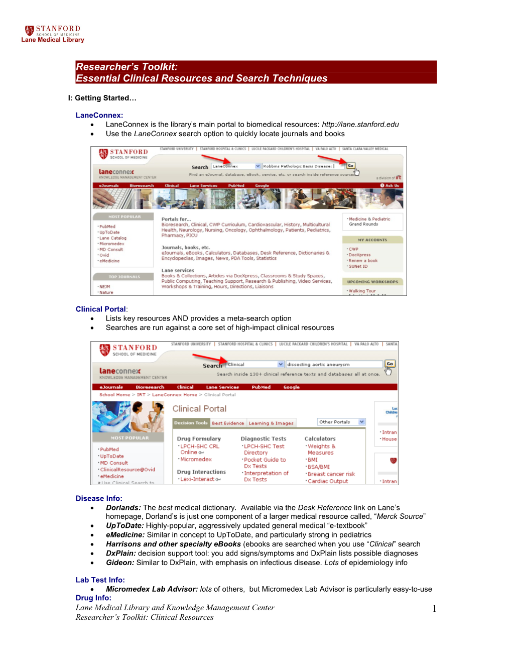 Key Clinical Resources