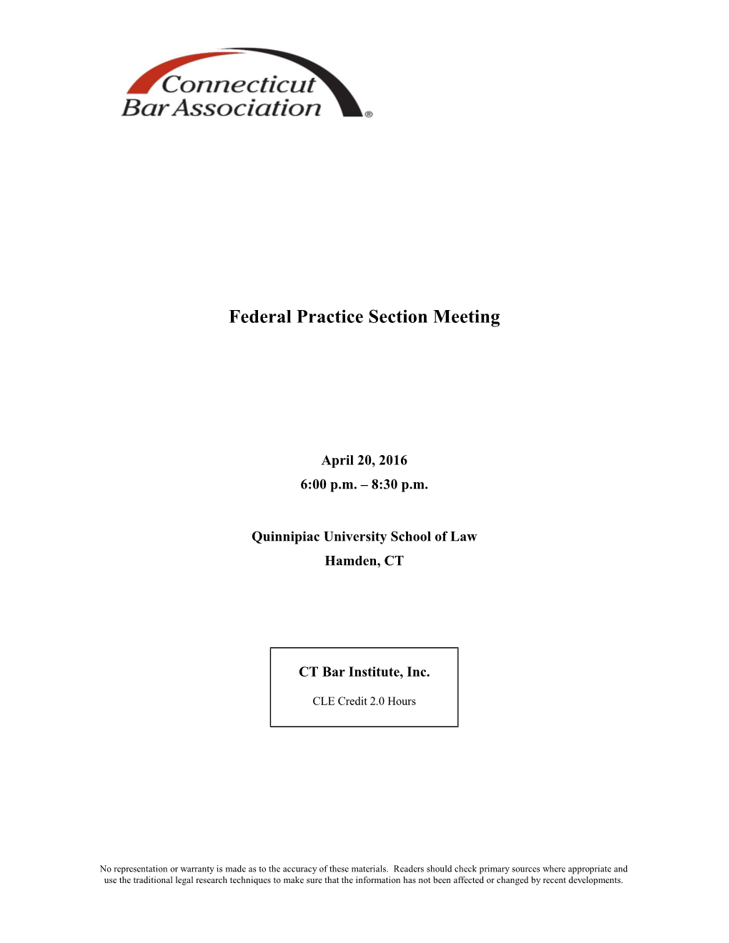 Federal Practice Section Meeting