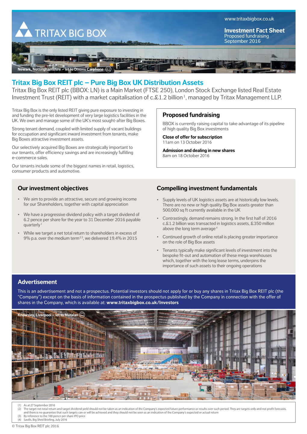 Tritax Big Box REIT Plc – Pure Big Box UK Distribution Assets