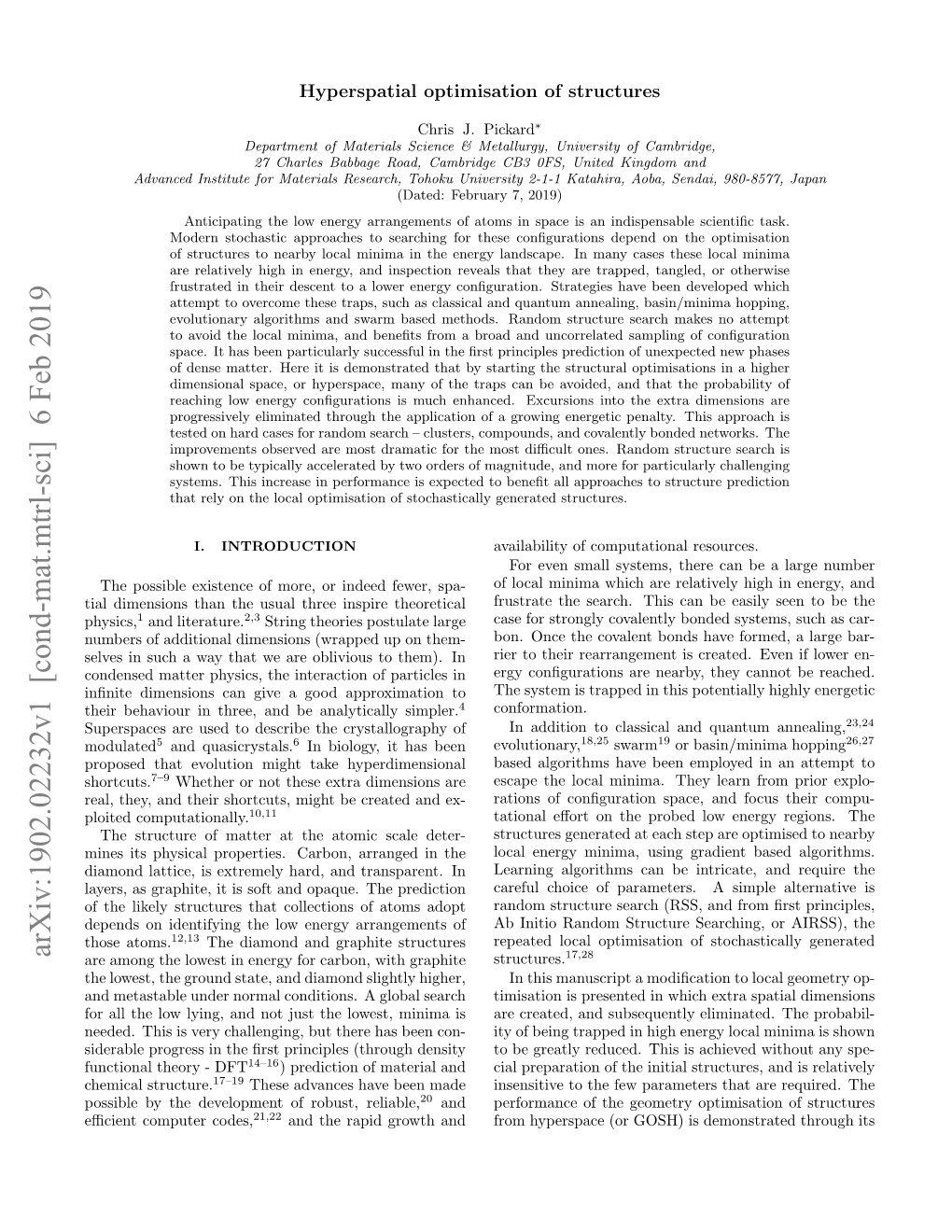 Arxiv:1902.02232V1 [Cond-Mat.Mtrl-Sci] 6 Feb 2019