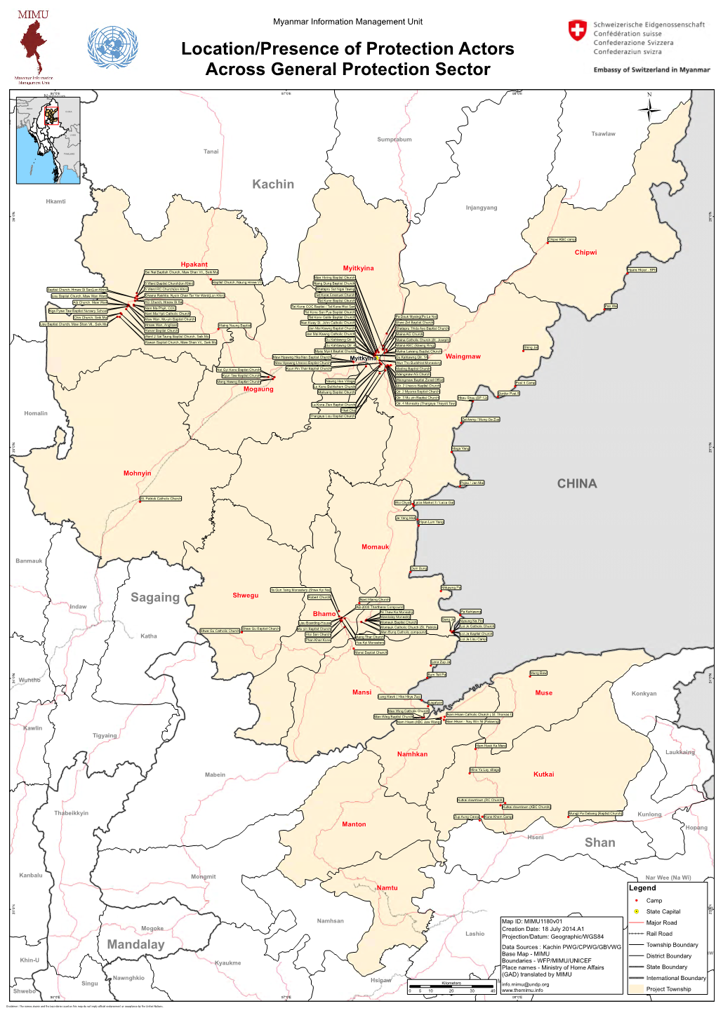 Sector Map UNICEF Location of Protection Actors Across General